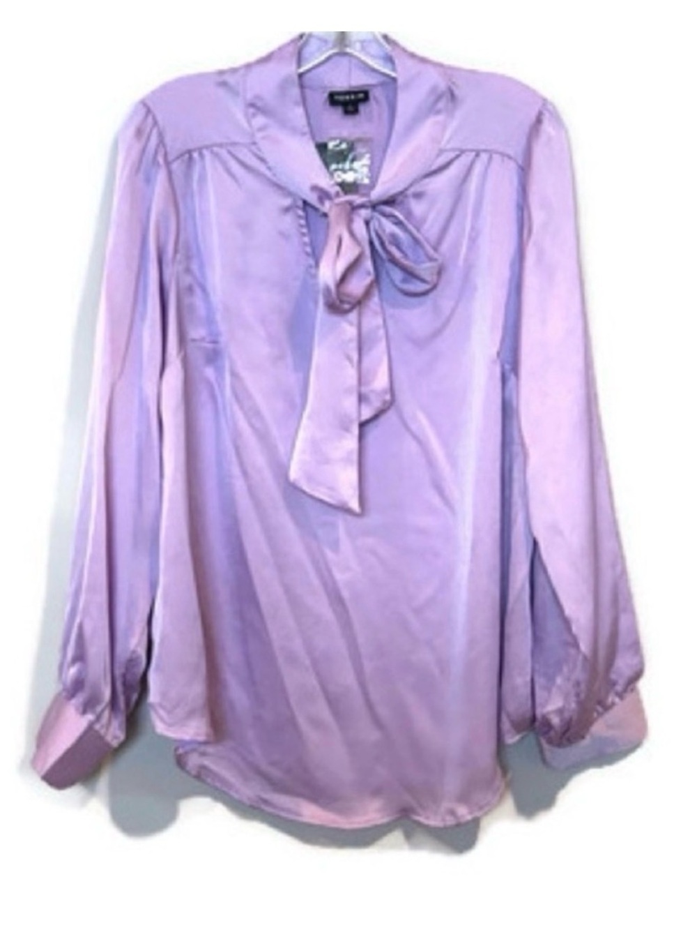 Torrid Long Sleeve Bow Blouse Button Front Plus Size Lightweight Tie-Neck Top